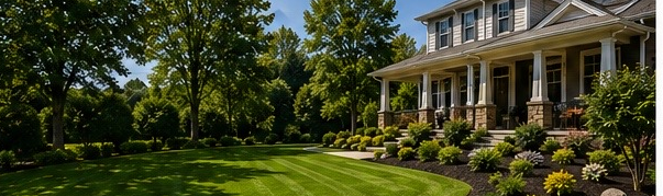 Landscaped house exterior